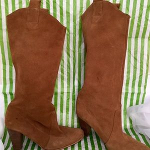 Minelli Made in Spain Pure Suede Tan Knee Boots